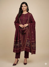 Wool Self Designing Fabric Shirt & Trouser