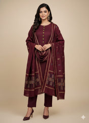 Wool Self Designing Fabric Shirt & Trouser